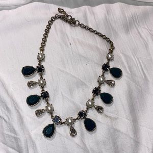 Chunky, dark green statement necklace